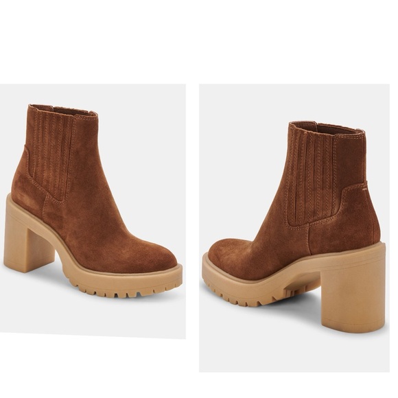 Dolce Vita Caster H2O Booties camel suede casual classic fall winter stylish - Picture 11 of 11